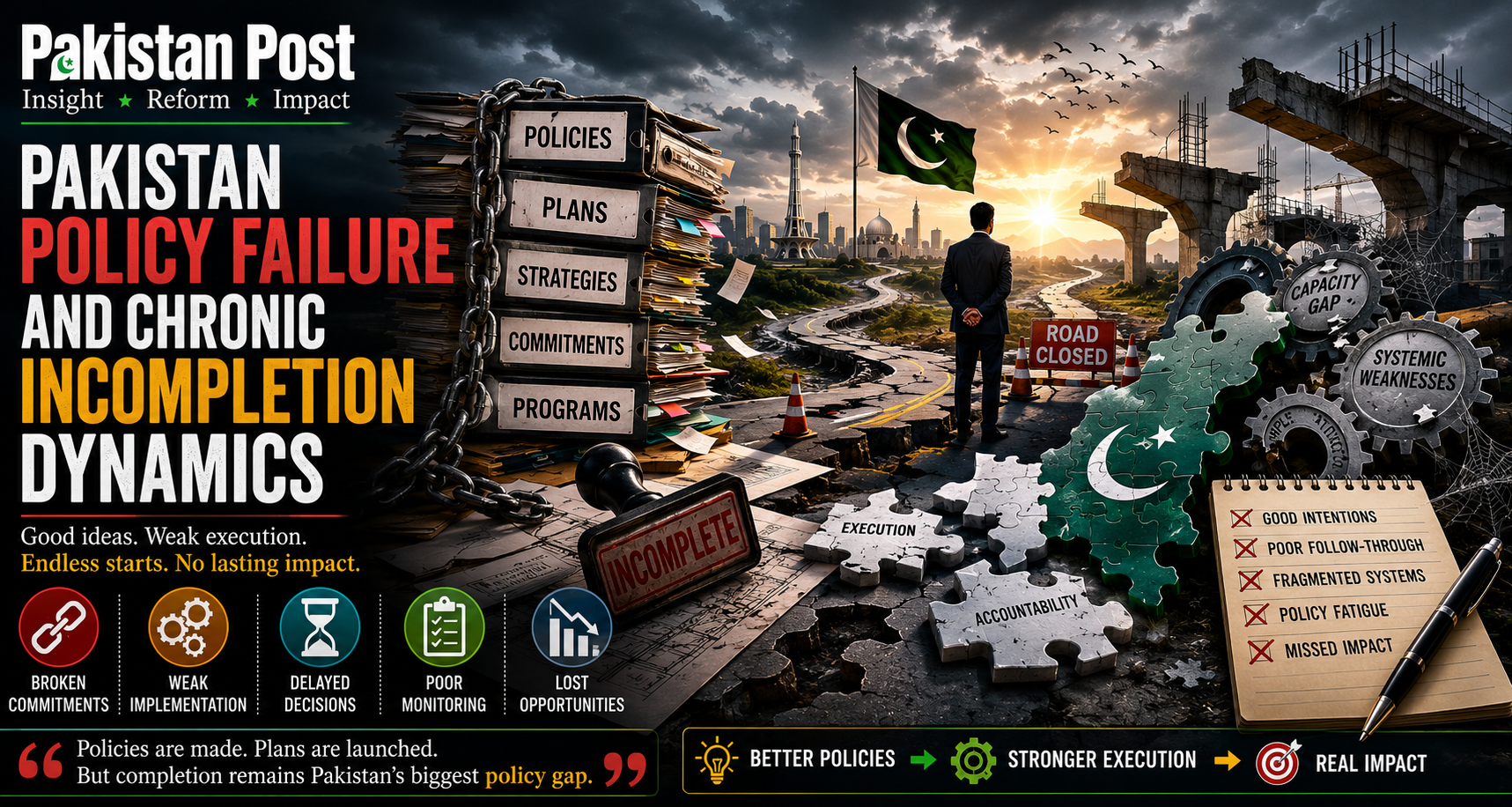 Pakistan Policy Failure and Chronic Incompletion Dynamics